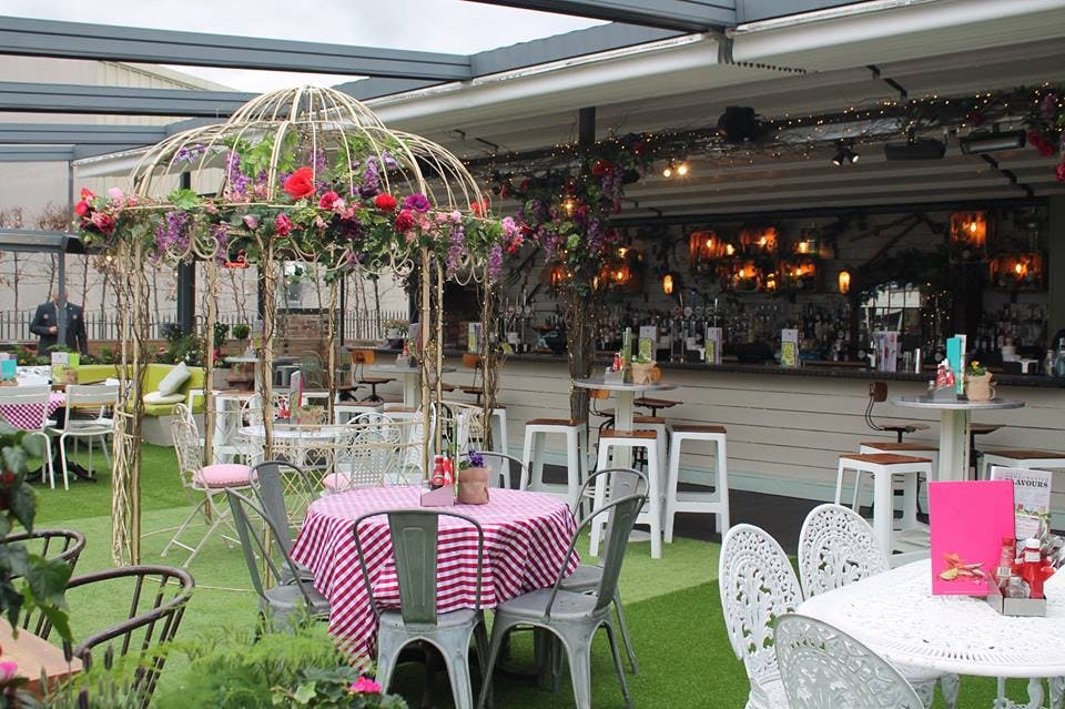 Rooftop Terrace at Revolution Huddersfield, vibrant outdoor event space for gatherings and receptions.