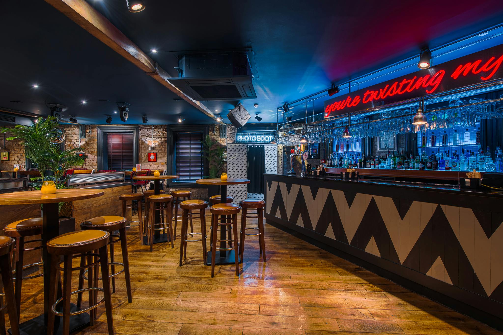 Stylish bar venue The Loft, ideal for intimate gatherings and networking events in Manchester.