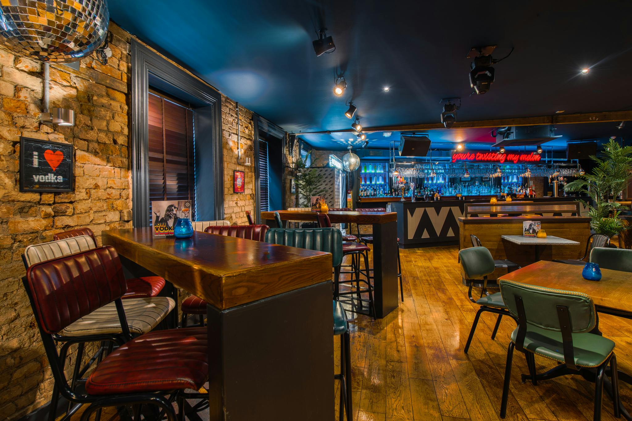 Stylish venue with warm lighting for casual meetings and social events in Manchester.