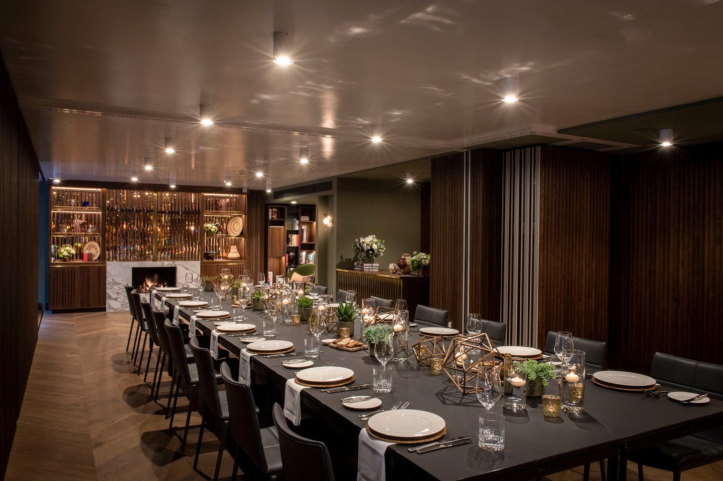 Elegant event space at The Library, perfect for corporate meetings and upscale dinners.