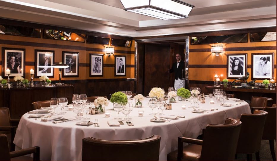 Elegant dining room at The Colony Grill Room, perfect for intimate gatherings and meetings.