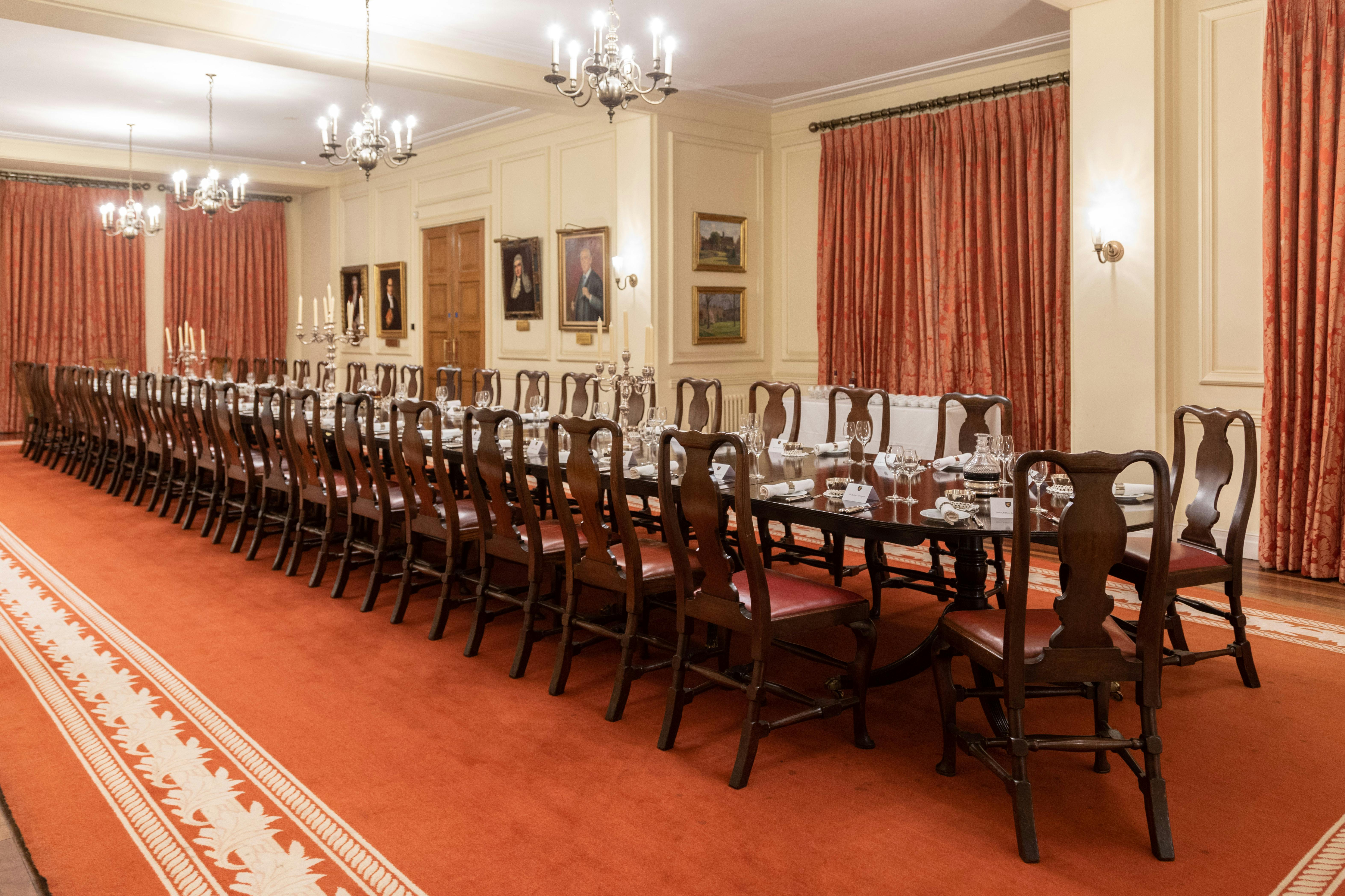 Elegant meeting room with polished table, ideal for formal events at Gray's Inn.