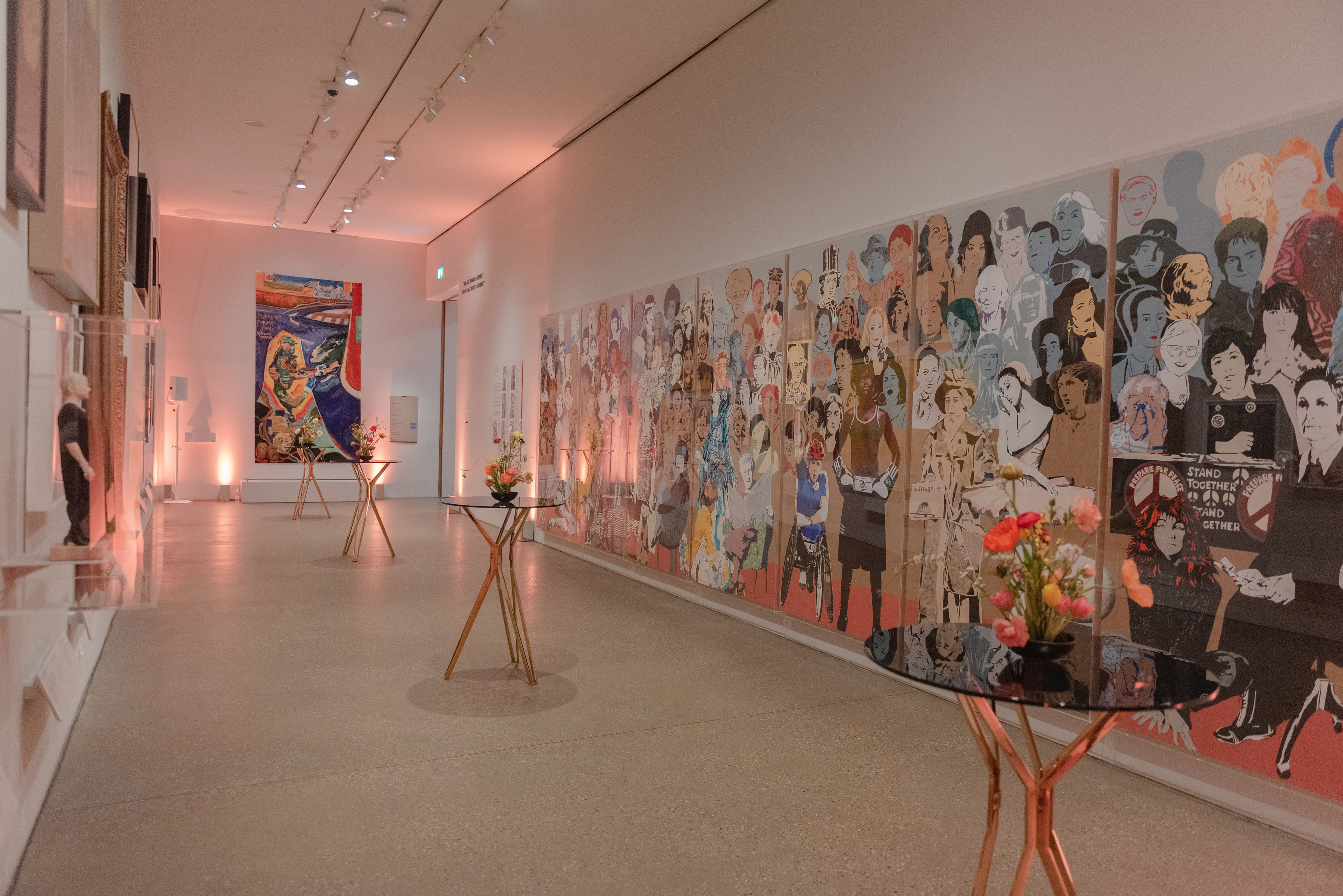 Ondaatje Main Hall with vibrant art, ideal for elegant events and receptions. - Banner