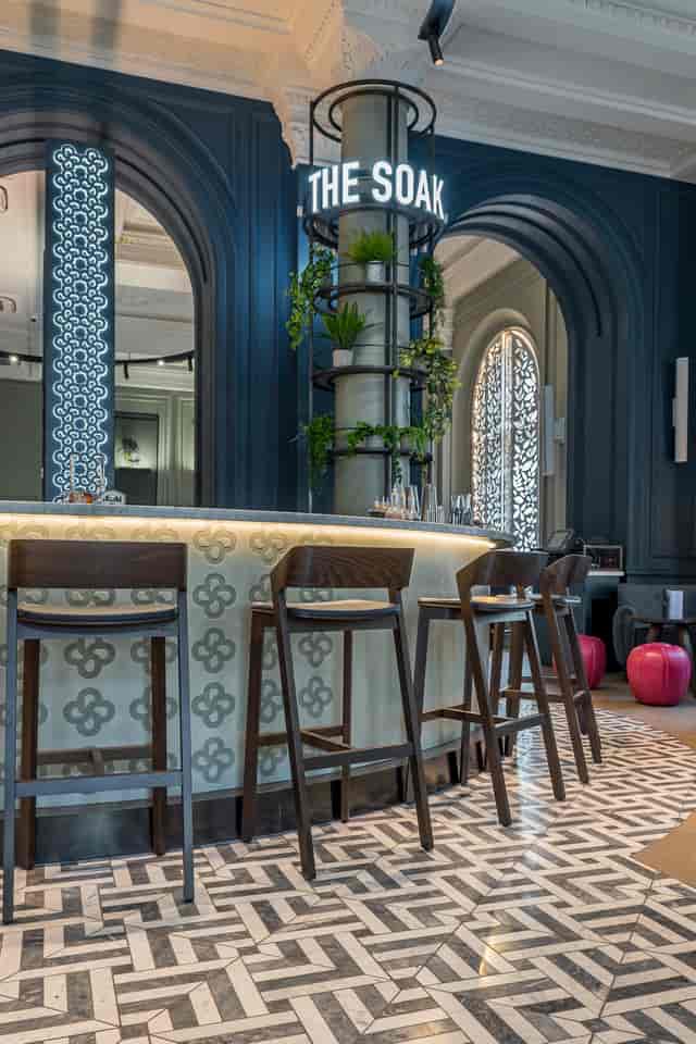 Stylish bar at The Soak, Clermont Victoria, ideal for networking events and cocktail receptions.