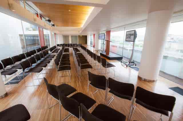 St Paul's Roof Pavilion meeting space with rows of chairs for presentations and workshops.