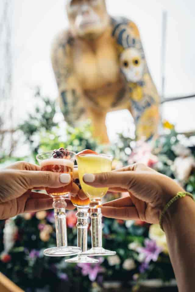 Artistic monkey statue at Karma Sanctum Soho, perfect for outdoor events and gatherings.