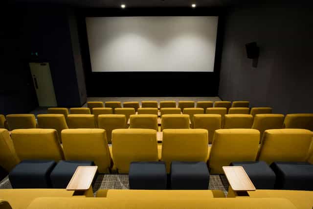 Curzon Aldgate Cinema Screen 4 with tiered seating, ideal for corporate events and film screenings.