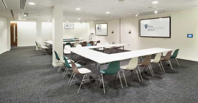 Versatile RPS Suite meeting space for workshops and presentations at The Royal Pharmaceutical Society.