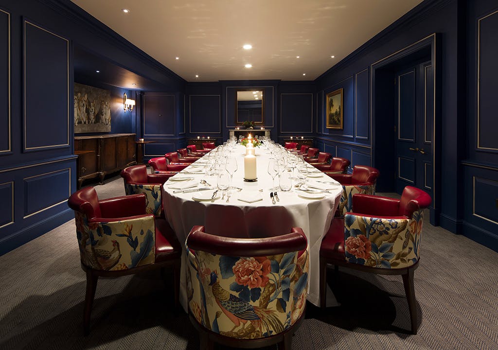 Elegant private dining room at The Stafford London, ideal for corporate meetings and events.