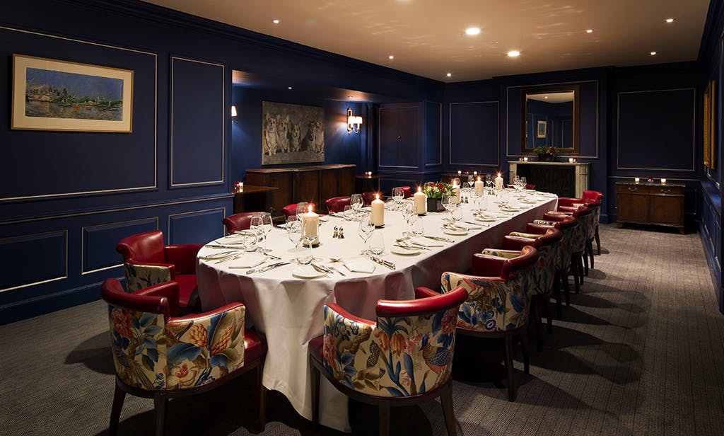 Elegant private dining room at The Stafford London, ideal for upscale events and meetings.