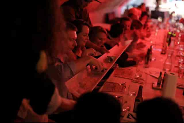 Vibrant communal dining at The Food One, ideal for networking and team-building events.