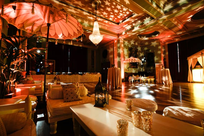 Elegant Livery Hall with star-patterned lighting for galas and private celebrations.