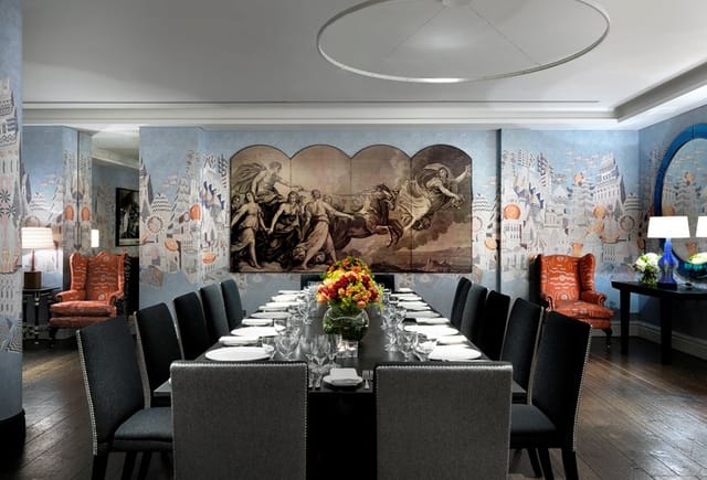 Indigo Room at The Soho Hotel: elegant meeting space with fine dining for exclusive events.