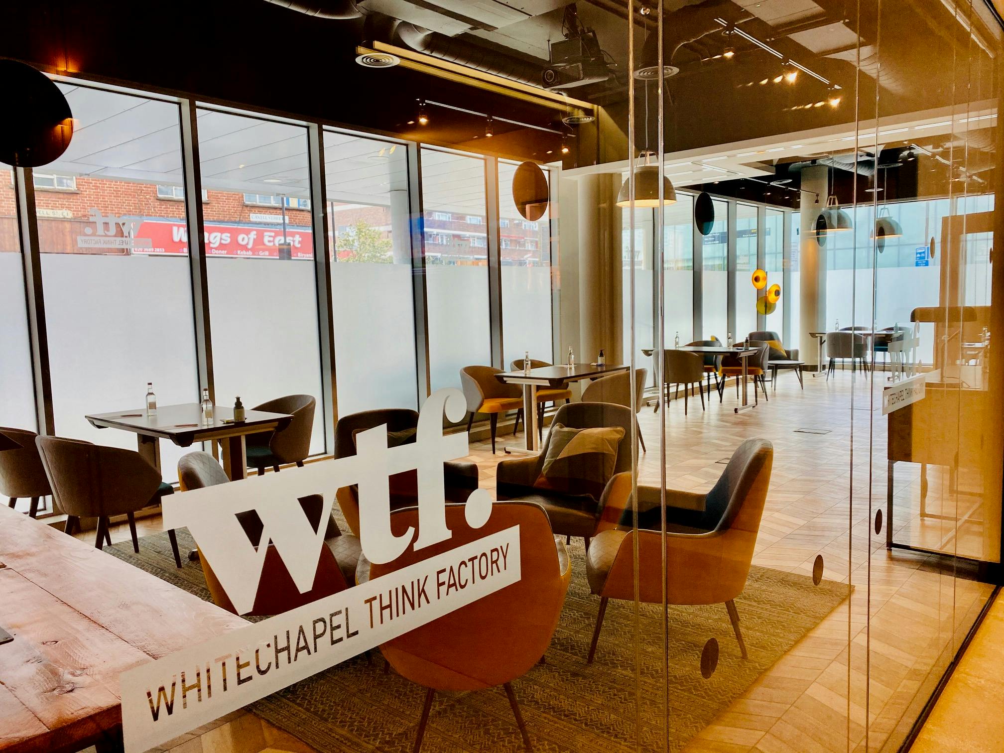 Modern meeting space at Whitechapel Think Factory, ideal for workshops and networking.