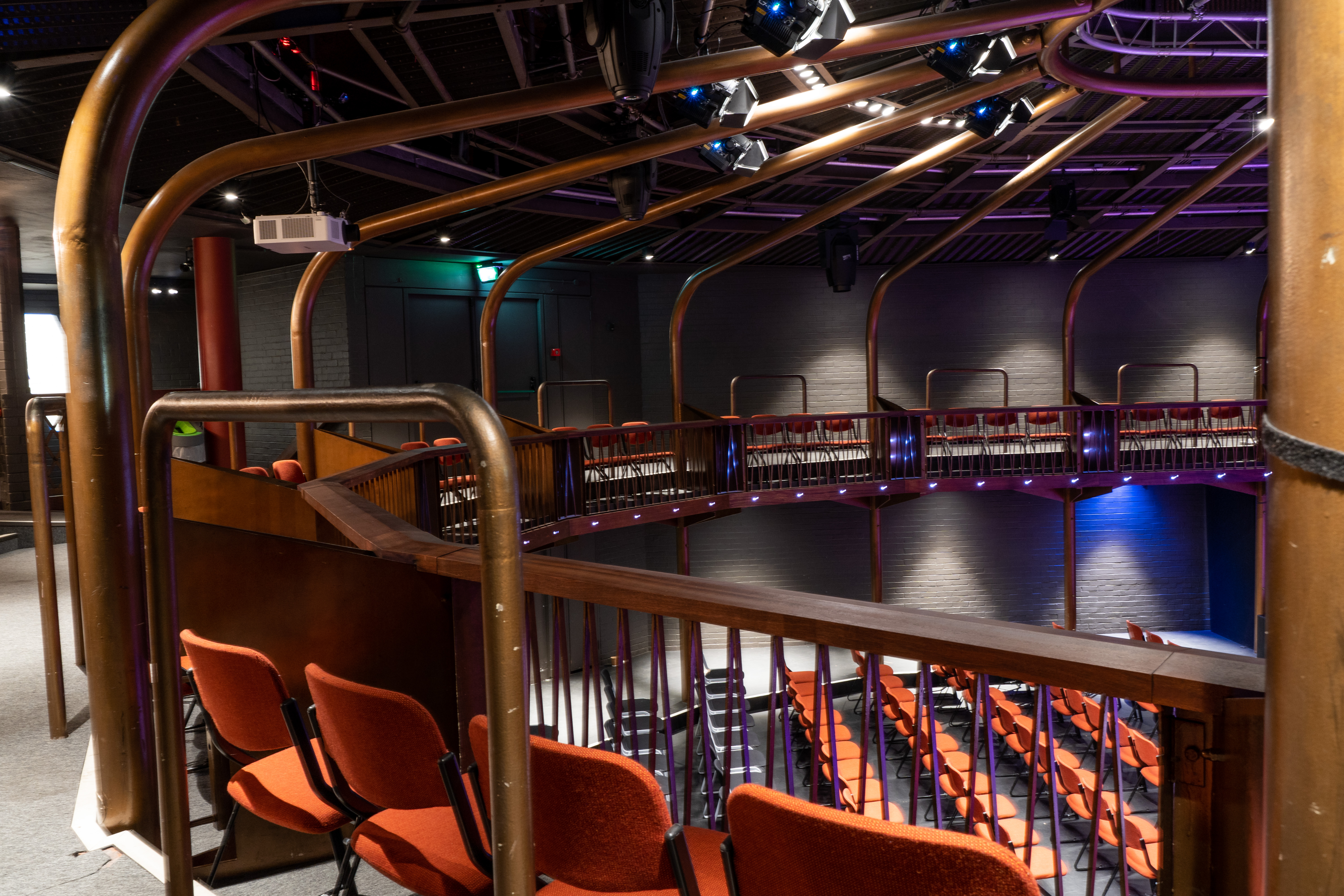 Theatre in The Albany: modern event space with tiered seating for performances and meetings. - Banner