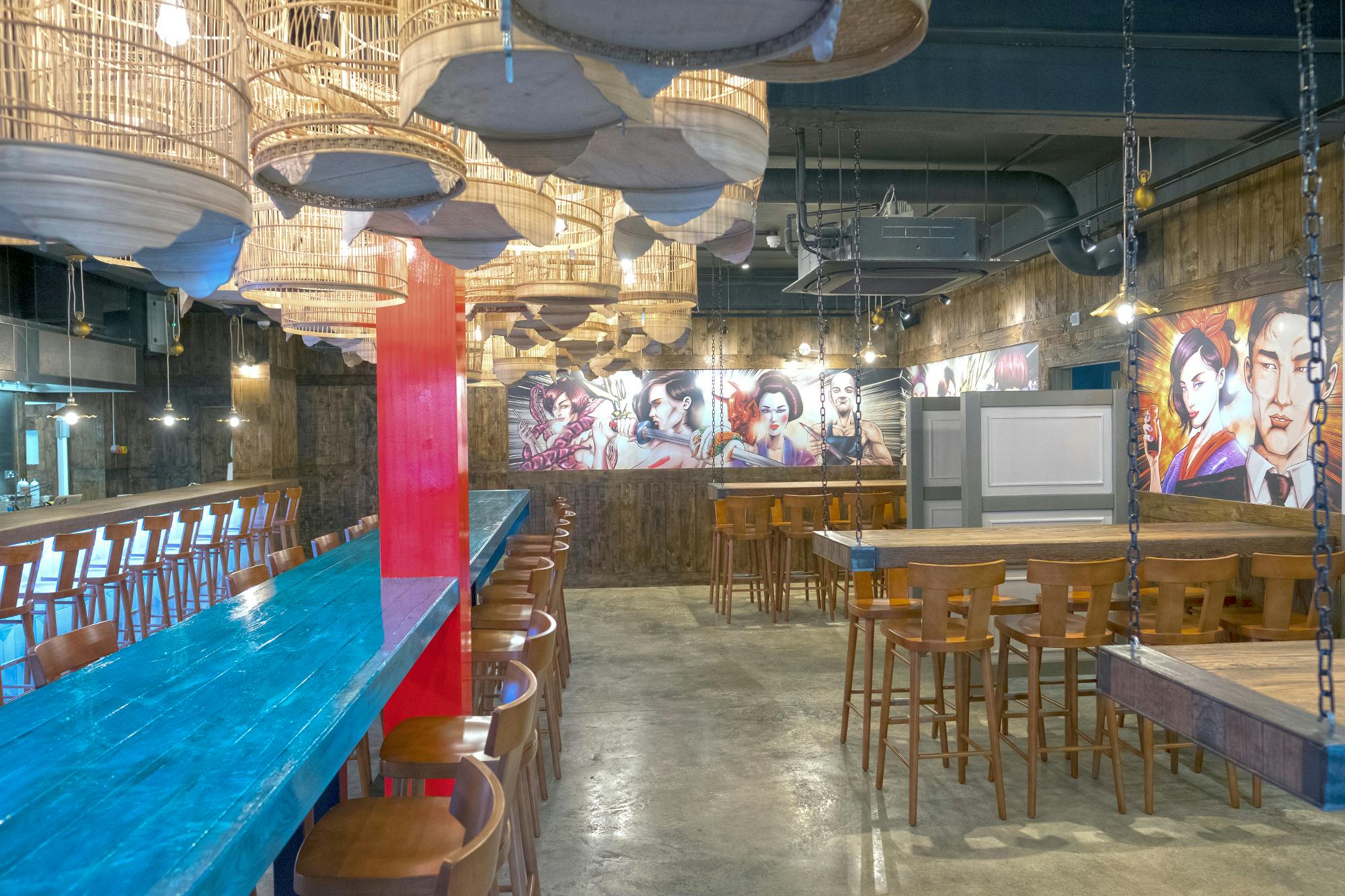 Full Venue Hire at Yuu Kitchen, featuring vibrant decor for networking events and gatherings.