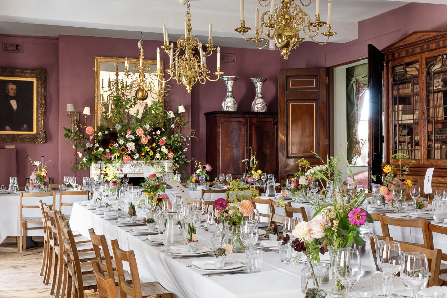 Elegant dining room at Brunswick House, perfect for intimate gatherings and formal dinners.