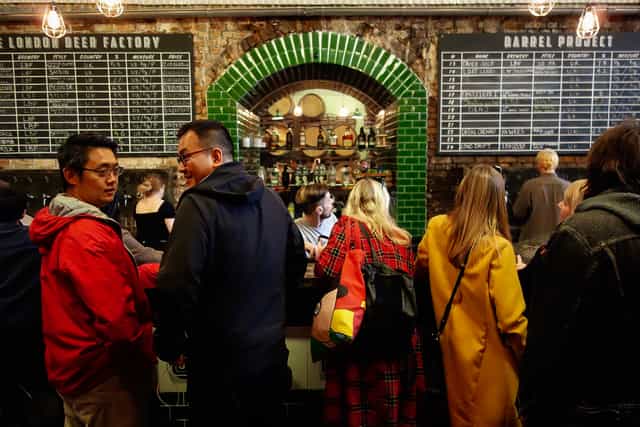 Vibrant bar scene at The Barrel Project, perfect for networking events and casual gatherings.