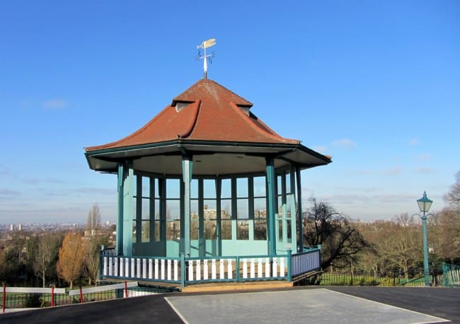 Bandstand gazebo at Horniman Museum, perfect for outdoor weddings and events.