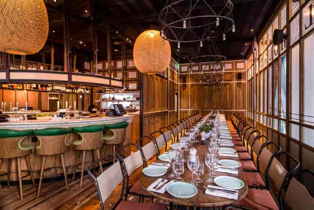 Puffing Devil at Rail House Café: Sophisticated long table for private dining and board dinners.