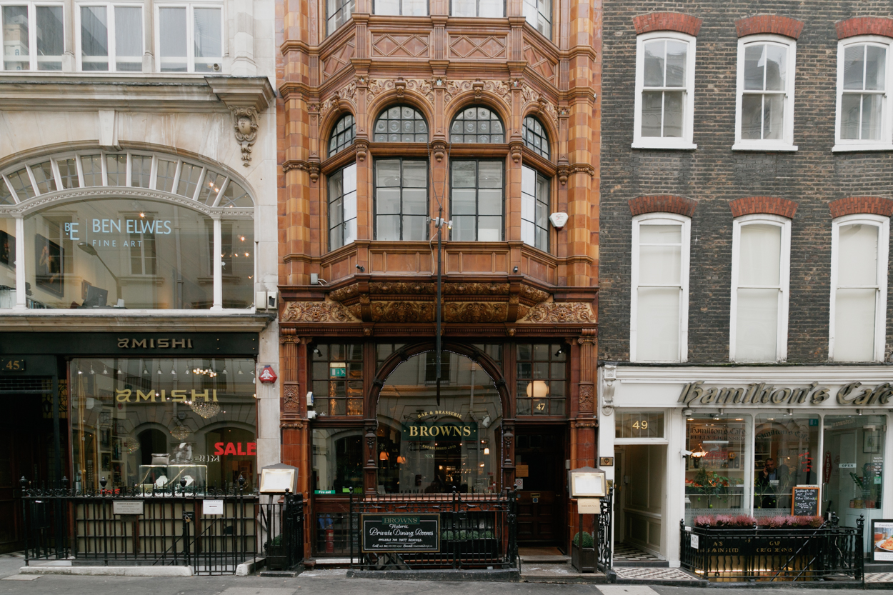 Sophisticated Browns Mayfair venue with intricate architecture for meetings and events