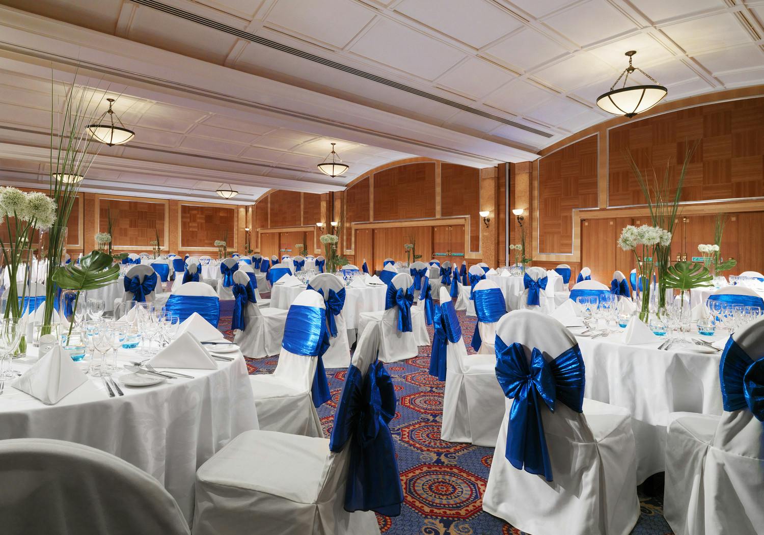 Elegant banquet hall at Sheraton Skyline Hotel, ideal for weddings and corporate events.