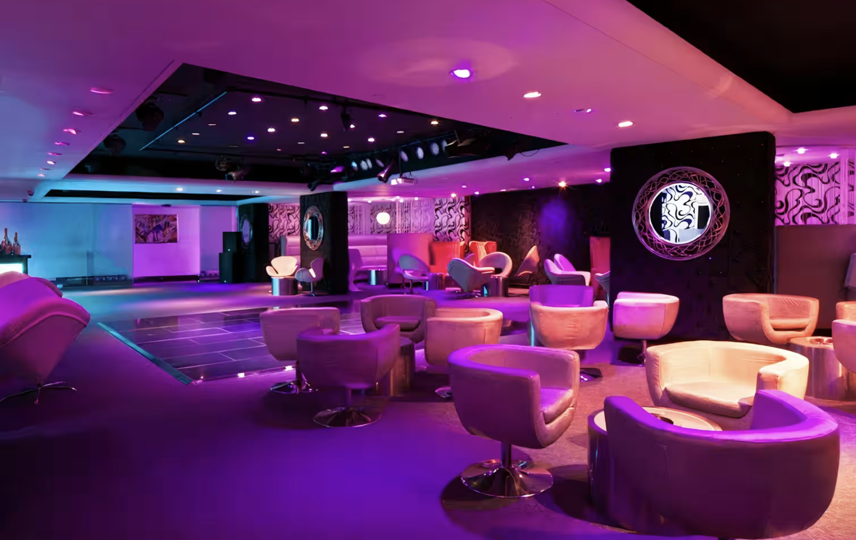 Stylish event space at Club X, Leonardo Royal Hotel, ideal for cocktail receptions. - Banner