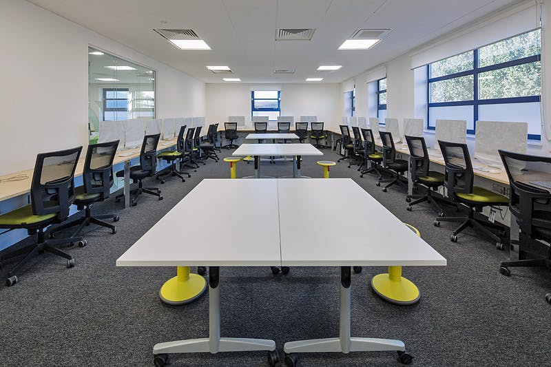 Modern meeting space in Ada National College for workshops and team meetings.