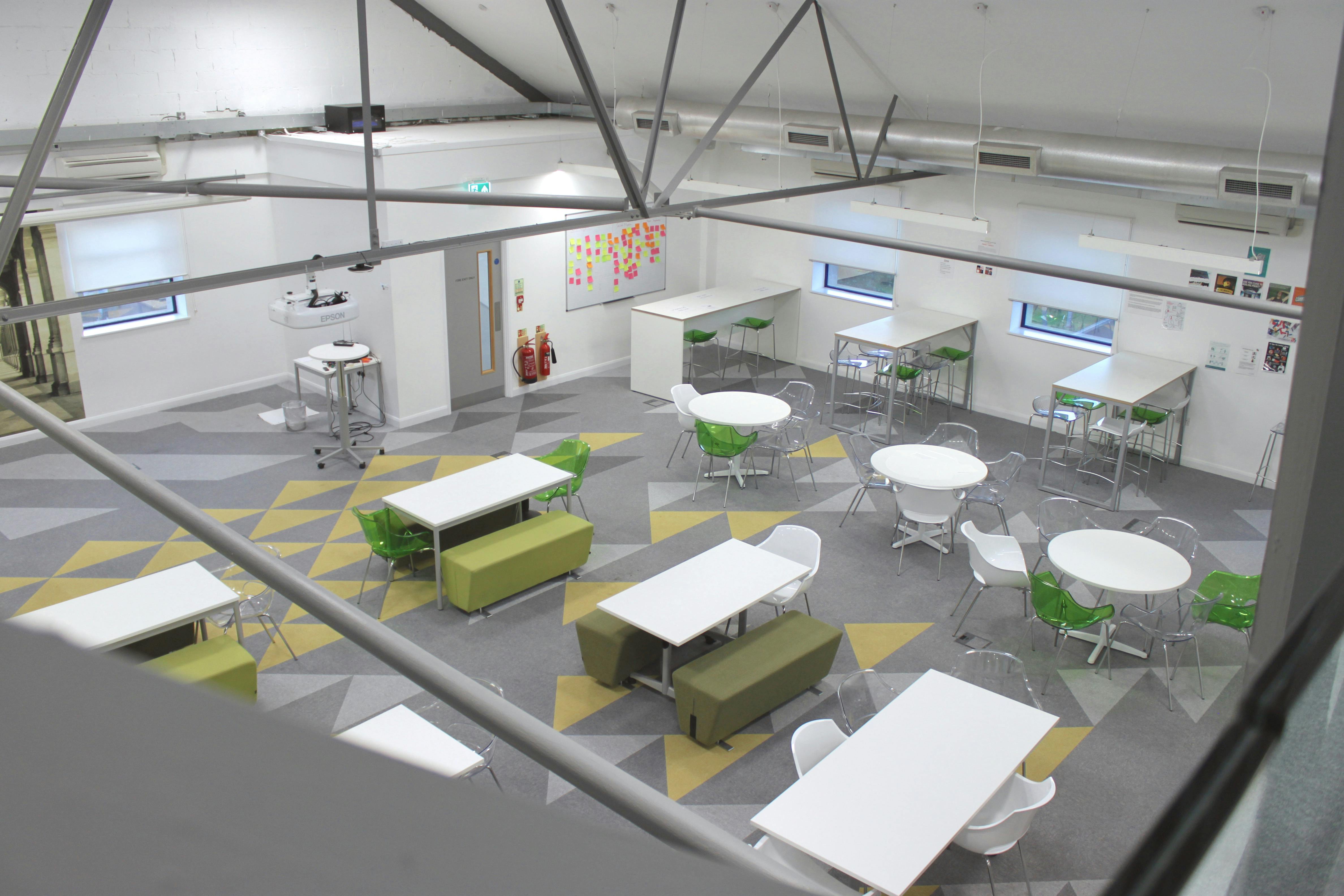 Open space kitchenette at Ada National College, ideal for workshops and meetings.