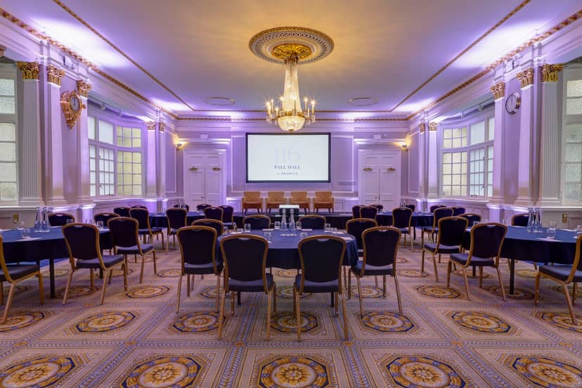 Elegant meeting room at Burton, 116 Pall Mall, ideal for corporate events and conferences.
