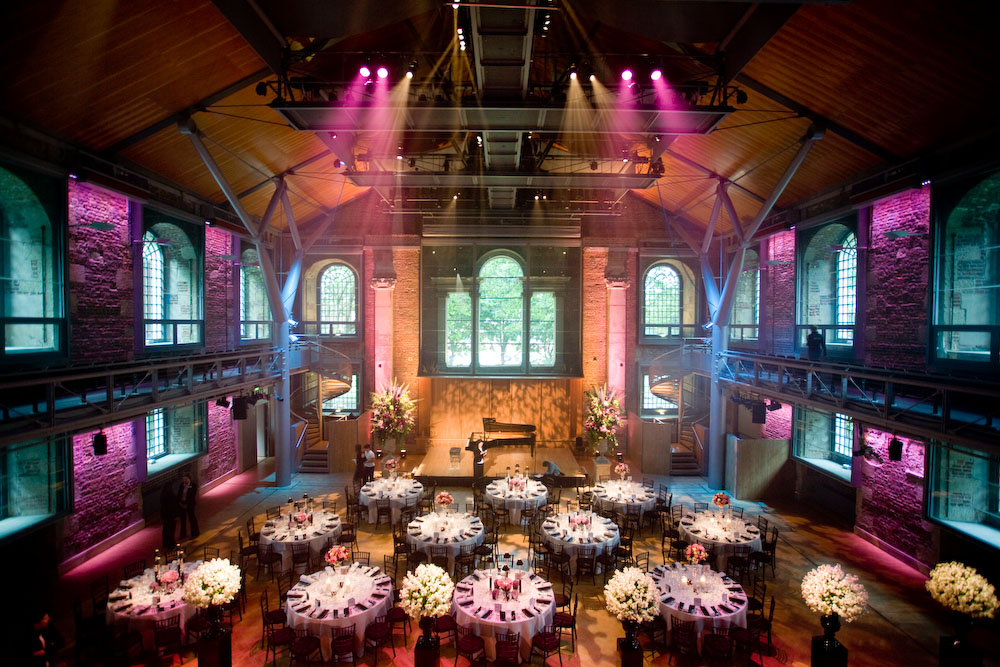 Jerwood Hall gala wedding elegant venue historic lighting - Banner