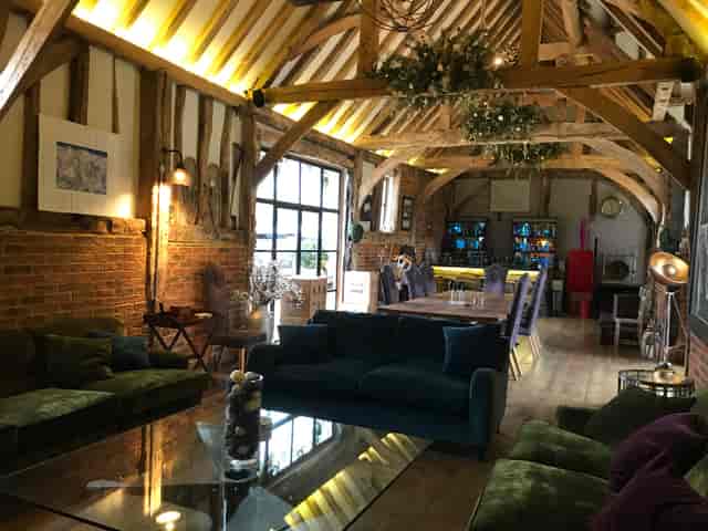 Stylish St Michaels Grange Barn venue with rustic beams, ideal for corporate events and celebrations.