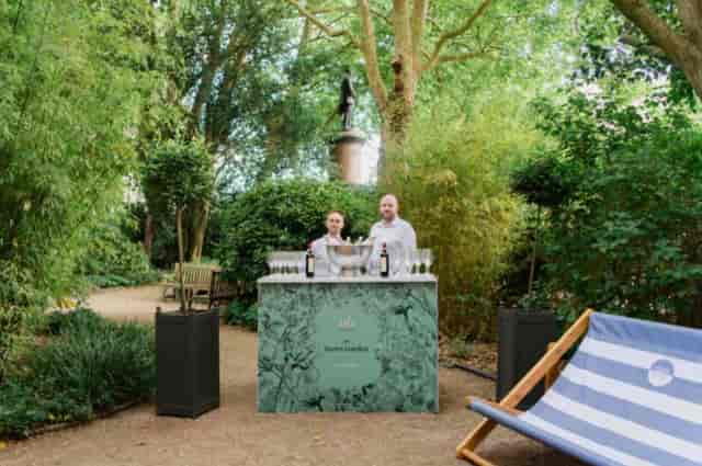 Outdoor bar in Carlton Room, 116 Pall Mall, perfect for events and gatherings.