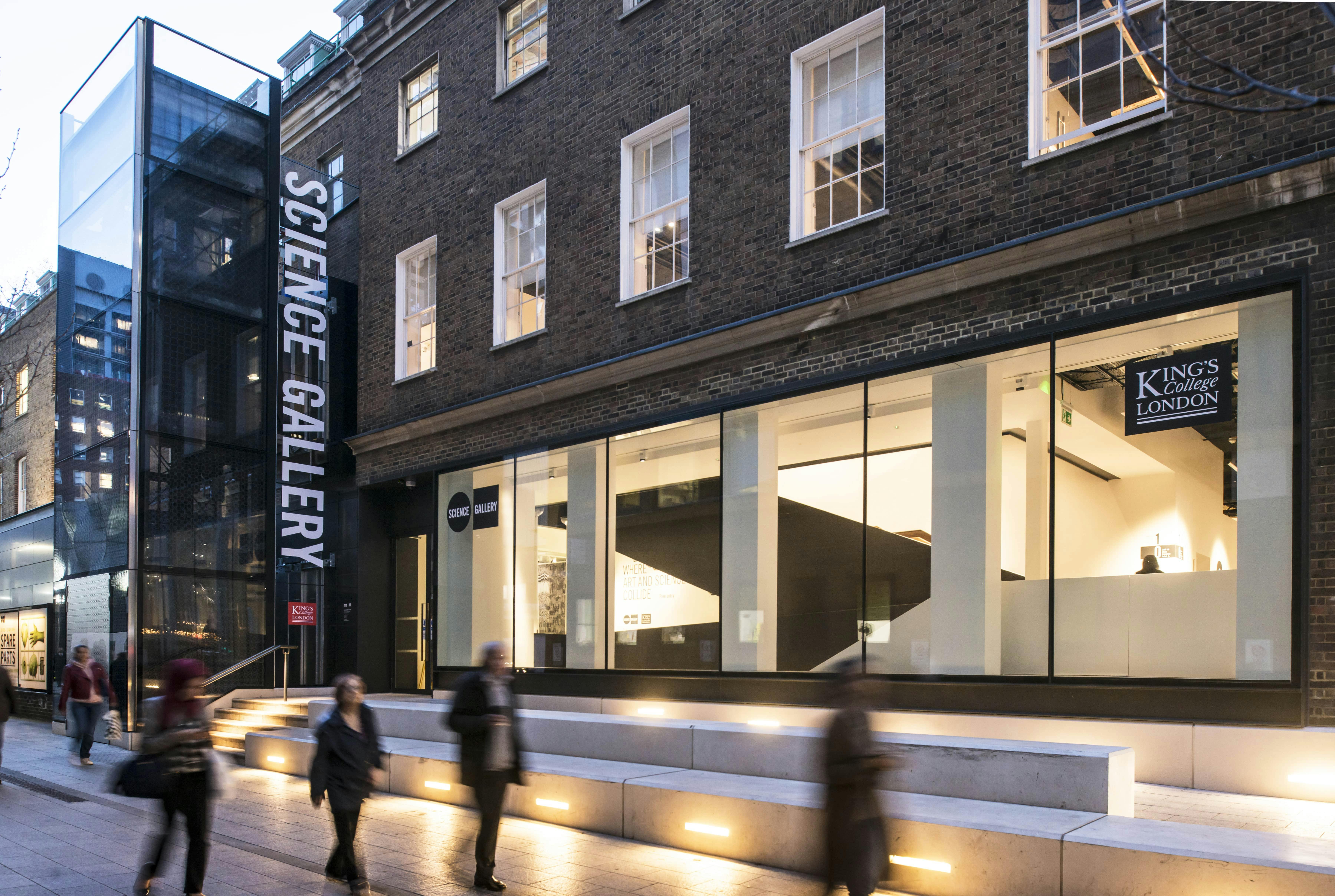 Modern Science Gallery London venue with glass windows for innovative events and workshops.