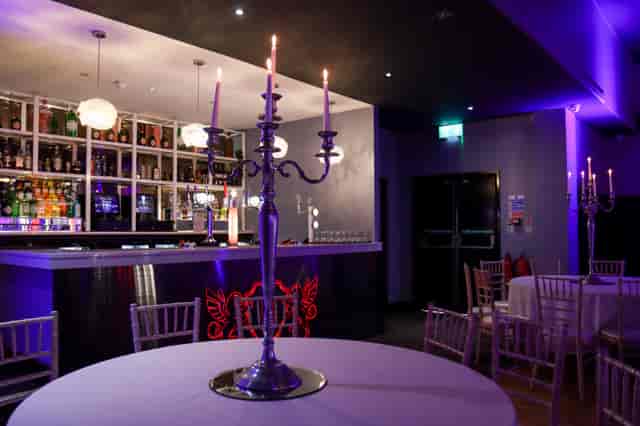 Port of Liverpool Suite with elegant candelabra, perfect for corporate events and gatherings.