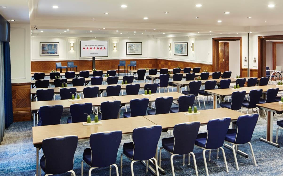 Westmacott Suite at London Marriott: professional meeting room for conferences and seminars.