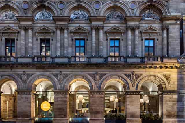 Elegant architectural facade of Peel, ideal for gala dinners and networking events.