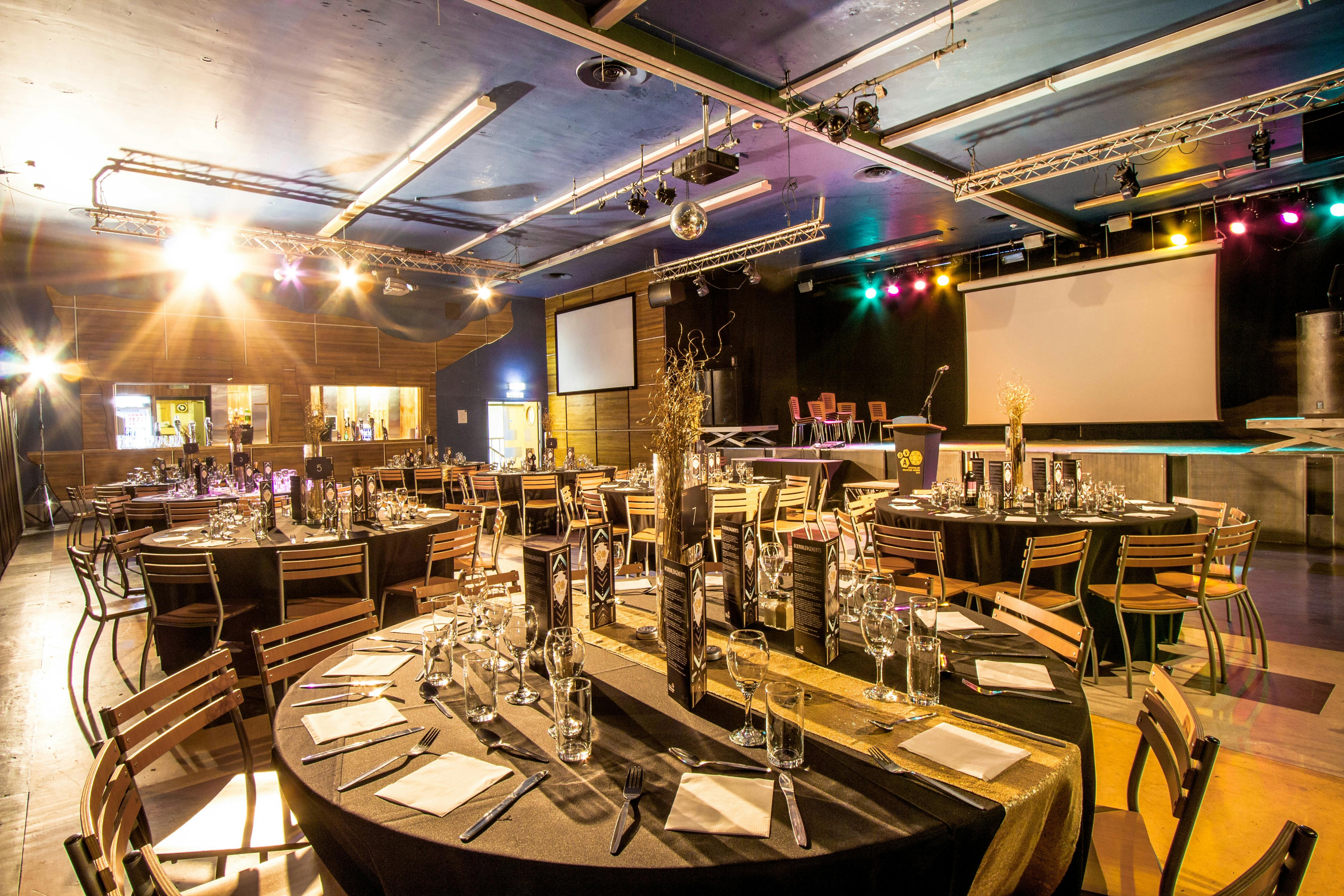 Elegant event space at University of Strathclyde for formal dinners and galas.