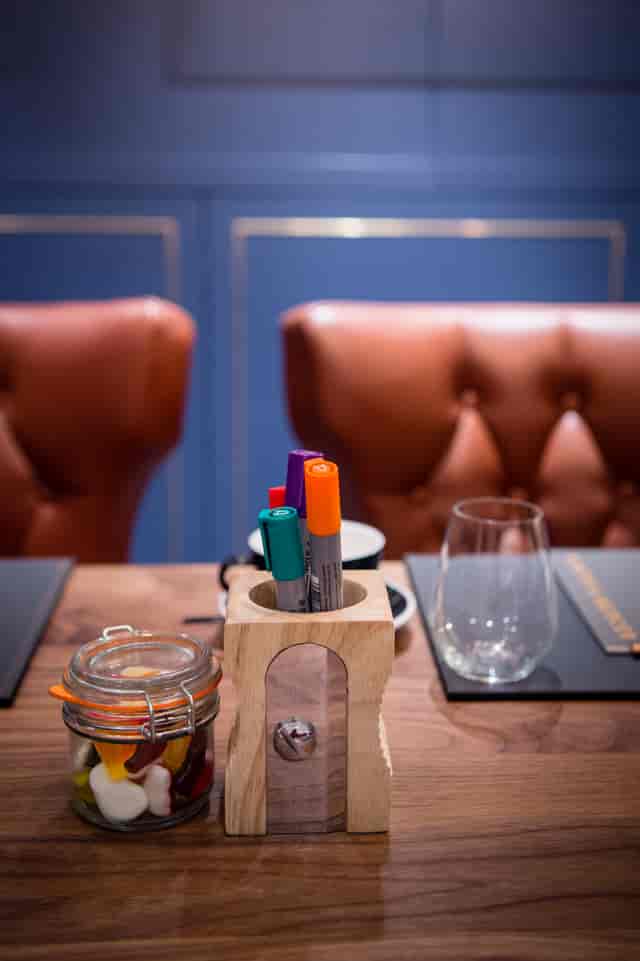 Stylish meeting setup in The Music Room, Vintry and Mercer Hotel, ideal for brainstorming.