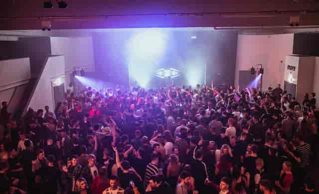 Vibrant crowd at Hinterlands Event Hall, ideal for concerts and dance parties.