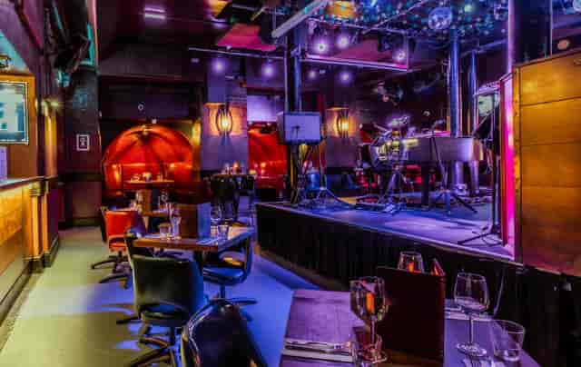 Whole venue at The Piano Works Farringdon with stage for corporate events and private functions.