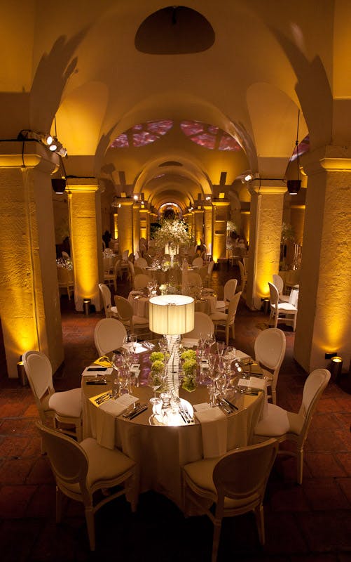 Elegant event space in St. Paul's Cathedral with fine dining setup for weddings and corporate events.