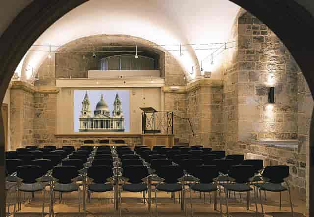 Wren Suite in St. Paul's Cathedral: historic venue with tiered seating for events.