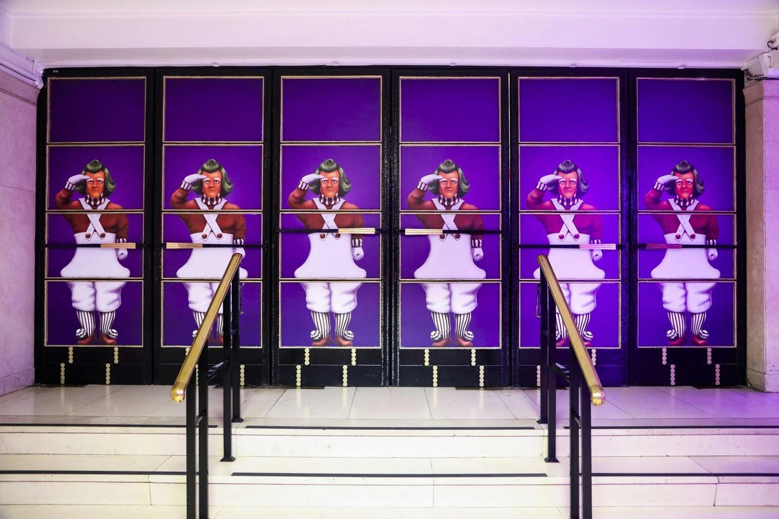 Lawrence Hall entrance with vibrant purple design, perfect for themed events and celebrations.