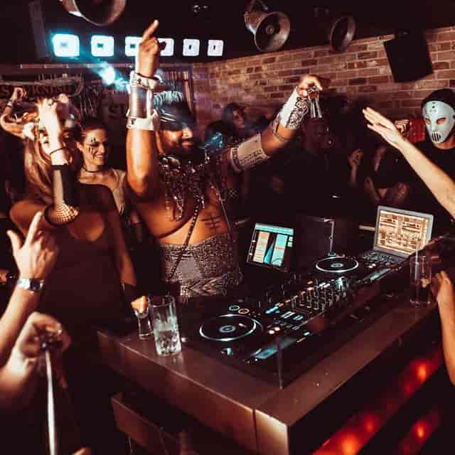 Kadies Club experiential nightlife event with immersive AV production and themed performers.