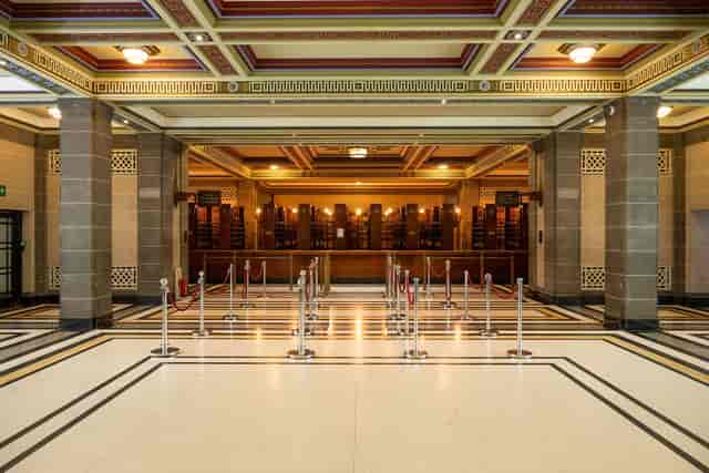 Elegant Tower Doors & Foyer with marble floors, ideal for conferences and events.