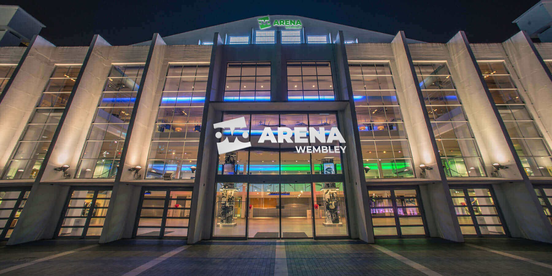 OVO Arena Wembley exterior with modern architecture, ideal for concerts and events.