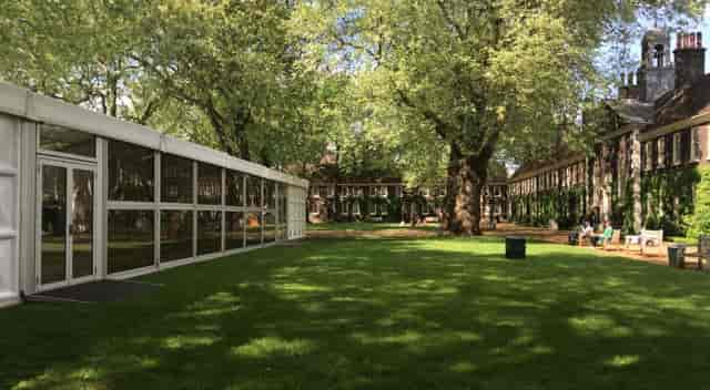 Transparent marquee at Shoreditch Gardens Lawns for weddings and corporate events.