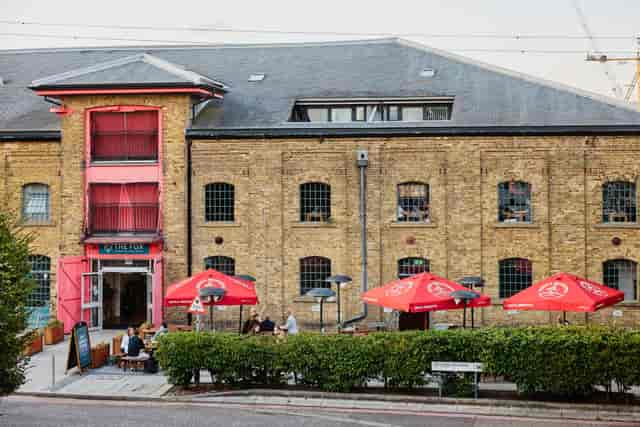 The Terrace at Fox Excel: Industrial-chic venue with brick facade for networking and events.