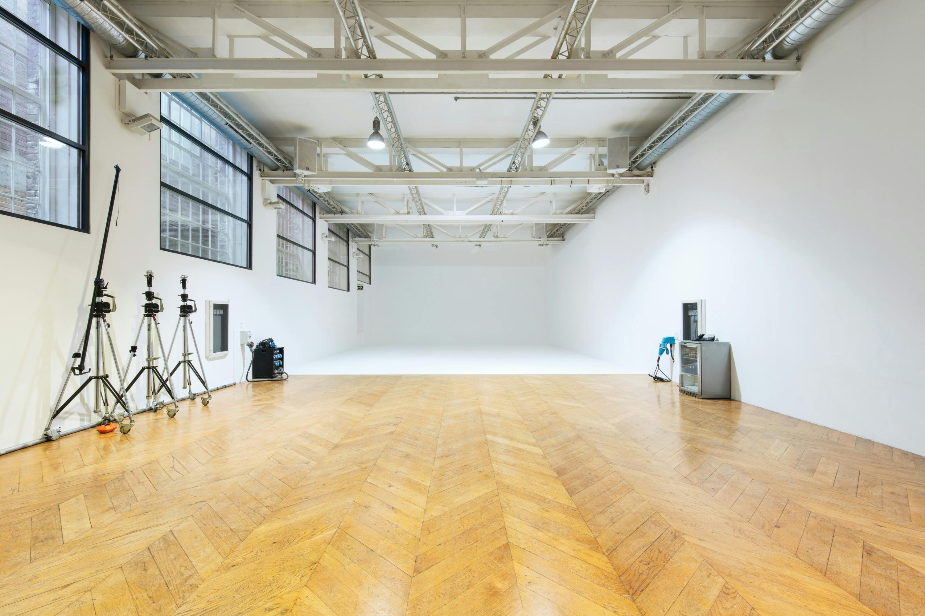 Spacious Studio G at Spring Studios, ideal for corporate meetings and creative workshops.